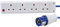 PRO ELEC PEL00793 Extension Lead 4 Gang to 16A Plug,15m