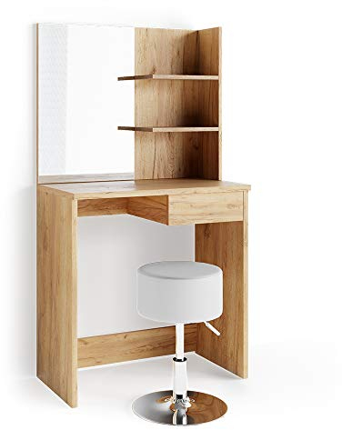 Vicco Schminktisch Dekos, Goldkraft Eiche, 75 cm mit Hocker