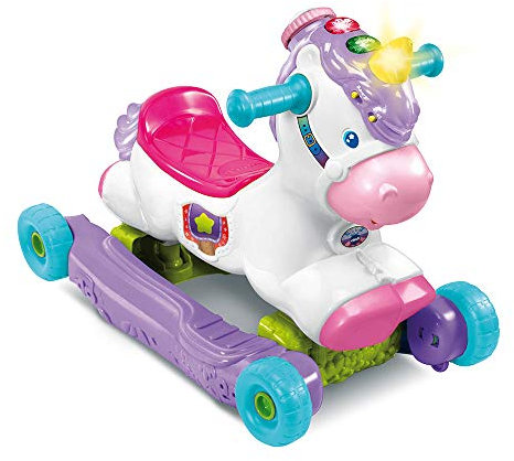 VTech - Cléo, Ma Licorne Basculo, Porteur Et Trotteur Bébé, Jouet Licorne - Version FR