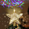 Joiedomi Christmas Star Tree Topper Lighted with Projector, Built-in LED Rotating Lights, Gold 3D Glitter Decorations for Xmas Party Holiday Indoor Decor