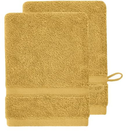 Sensei Maison - Lot de 2 Gants en Coton Biologique 520 g/m² Bio ORGANIKA - 16x22 cm - Miel