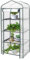 WOLTU Serra da Giardino a 4 Ripiani, Serra da Balcone con Porta Avvolgibile, Telo in PE Impermreabile, Tetto a Punta, Telaio in Metallo Bianco, 69x49x158 cm