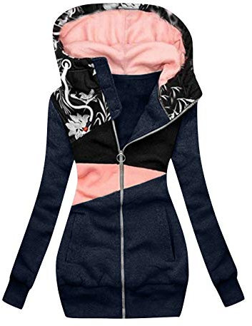 Pianshanzi Damen Kapuzenpullover Casual Drucken Pullover Pulli Groß Hoodie Sweatshirt mit Kapuze Tasche Sweater Jacke Mantel Langarm Hoody für Frauen Oversize Herbst Winter Locker Fit Warm
