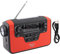 Elprico Wind Up Solar Radio,FM/AM/SW Solar Hand Crank Radio with Phone Charger for Bluetooth Hands‑free Call Solar FM Radio(red)