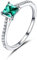 Musihy Wedding Ring, Damenring Silber Quadratische Form Grüner Zirkonia Grün Ringgröße 60 (19.1)