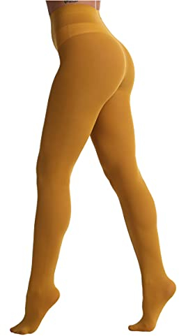 EVERSWE 80D Microfaser Damen Strumpfhoses (XXL-3XL, Goldenrod)