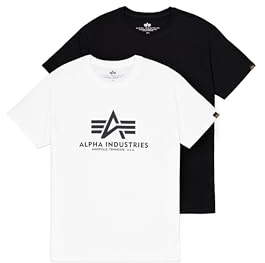 Alpha Industries Basic T 2 Pack T-Shirt für Herren Black/White