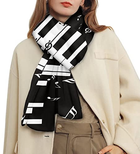 COEQINE Schals für Frauen Winter Warm Herren Klassischer Strick Winterschal Doppelschicht Lange übergroße Schals, Klavier, One size