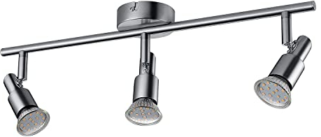 IMPTS Led Deckenstrahler 3 Flammig, Strahler Deckenleuchte Drehbar Wandspot Innen inkl. 3 x 3W GU10 LED Lampen, Mattes Nickel Deckenlampe für Küche, Wohnzimmer, Schlafzimmer (280LM, Warmweiß)
