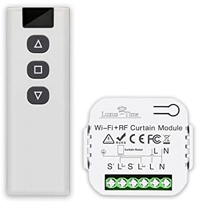 Luxus-Time Empfänger für elektrische Jalousien Rollladen mit Fernbedienung und App WIFI + Funk WLAN Smart Steuerung Markiese Rolladensteuerung Nachrüstset