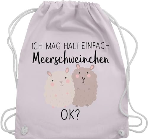Turnbeutel Rucksack - Tiere Hase & Co. - Ich mag halt einfach Meerschweinchen OK? - Unisize - Pastell Rosa - mit tieren süß kinderrucksack tier tiermotiv guinea pig stoff animal meerschwein beutel