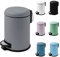 Bathroom Trash Can,0.8 Gal Mini Trash Can with Soft Close Lid, Small Foot Pedal Garbage Can Round Stainless Steel Trash Bin with Removable Inner Waste Basket for Vanity Bedroom Office (Gray)