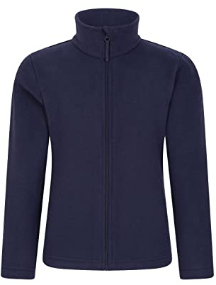 Mountain Warehouse Camber II Fleecejacke für Kinder - Bequemes, leichtes Sweatshirt, Durchgehender Reißverschluss und Anti-Pill-Effekt, für Jungen und Mädchen Dunkel Blau Kinder 140 EU (9-10 Jahre)