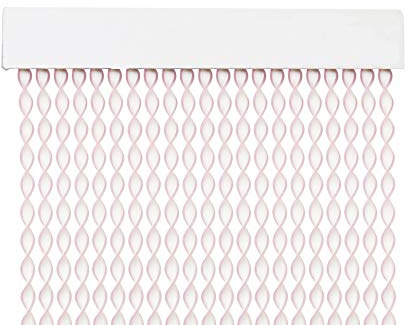 MERCURY TEXTIL Cortina PVC 200x120cm (Blanco+Filo Lila R5) | Para Puerta Tiras, Cortina para Puerta Exterior，10 Color