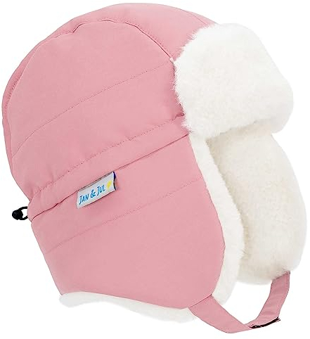 Jan & Jul Warme Winddichte Trapper Wintermütze für Mädchen (XL: 5-12J, Altrosa)