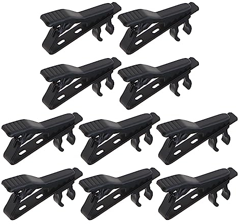 Be In Your Mind 10PCS 6mm Microphone Lapel Tie Clips Mini Portable Metal Mic Clamp Holder for Lapel Lavalier Microphone Replacment Fasteners Black