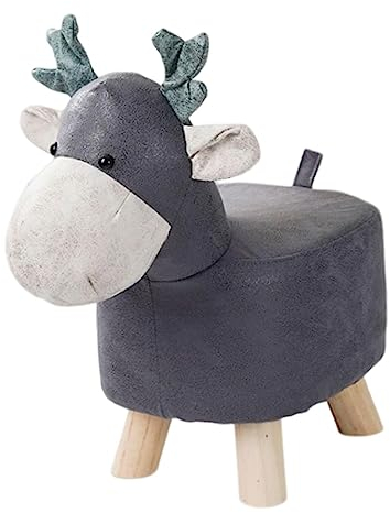 Baoblaze Niedliche Tierhocker für Kinder, Animal Footstool, Kinderhocker Gepolstert, Tier Sitzhocker, Polsterhocker Fußbank, Cartoon Footrest Ottoman, Teehocker für Kinderzimmer Kindergarten, GRAU