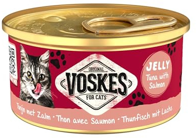 Voskes Jelly 24 x 85g Katzennassfutter (Thunfisch mit Lachs 24 x 85g)