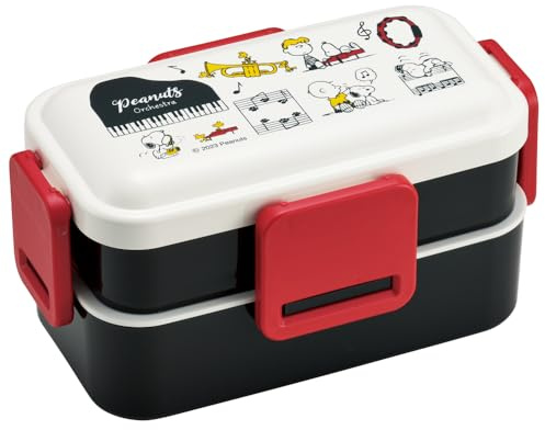 Skater PFLW4AG-A Snoopy Orchestra Lunchbox, 600 ml, antibakteriell, weich, gewölbter Deckel, 2 Ebenen, für Damen, hergestellt in Japan