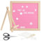 HonGien Filz Buchstaben Tafel, Filz-Briefbrett, Wechselbares Letterboard, 25x25CM Quadratisch Buchstabentafel für Home Decoration, Restaurant, Party (Rosa)