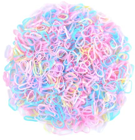 Cooetr Haargummis, 1000 Stück Haargummis Mädchen, Multicolor Elastische Haargummis, für Kinder Haare, Kleine Dreadlocks, Hochzeit Frisur und mehr