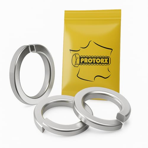 Rondella Autobloccante Grower M5: 20 pz viti in acciaio inox | Rondella di bloccaggio per viti bullone Dado | Rondelle Molla Spaccata Acciaio A4 Anti-Ruggine Esterno | Rondelle Acciaio Marino PROTORX