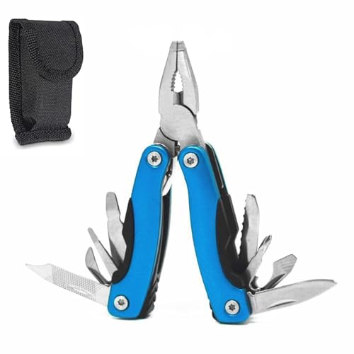 Pinza Multiuso, Coltello Multiuso, Pinze Pieghevole, Pinza Multifunzione, Strumento Multifunzionale 11 in 1, Con Apriscatole, per Attività All'aperto, Campeggio, Pesca, Caccia, Escursionismo
