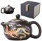 Keramik -Teekanne Drache und Phoenix Chinesische Teekannenfarbe Kung Fu Tea Pot mit Griff und Infuser 250 ml traditioneller Teekanne Tee Geschenk, Geschenkbox Keramik Teekanne