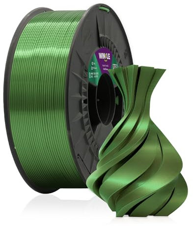 WINKLE Filamento PLA Silk 1.75mm Verde Irlandese, Bobina da 300g, Filamento per Stampante 3D FDM, Precisione Dimensionale +/- 0.05mm, Materiale Biodegradabile Facile da Stampare, Finitura Seta