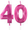 Hot Pink 40th Birthday Candles for Cake, Number 40 Candle for 40th Birthday Decorations, 3D Design Cake Topper Decor for Girls Womens Birthday Theme Party Weddings Anniversary Celebration Supplies