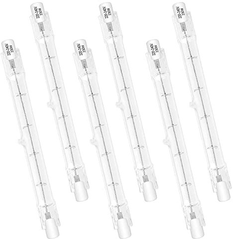 Caldarax 6 Stück R7S Halogenstab 118mm 150W, J118 Halogenstablampe Dimmbar, 2700K Warmweiß, 2250LM, AC 230V, R7s Linear Halogenstab für Baustrahler, Arbeit Landschaftsbeleuchtung, Sicherheit