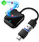 2-in-1 Carplay und Android Auto Wireless Adapter mit schnellem, stabilem 5Ghz WiFi und Bluetooth, Wireless Carplay Adapter für Autos ab 2016 & Android 10+ Smartphones, USB-A/Type-C, Schwarz