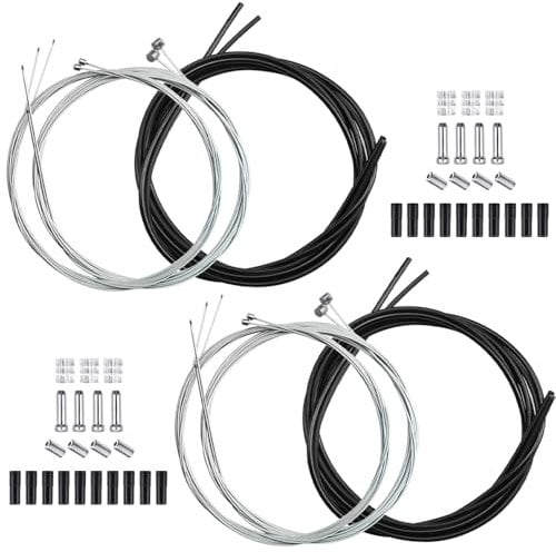 Universal Bike Inner Brake Cable Housing Kit, 4 Pcs Bicycle Brake Cable Replacement for Mountain and Road Bike Gear Kit, Replacing Brake and Shift Cables for Mountain Road Bike Repair