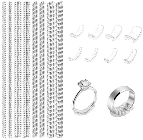 16 Stück Ringverkleinerer Unsichtbar,Ring Verkleinerung,Ringe Silikon,Adjuster Lose Ringgrößenversteller,Unsichtbar Verkleinern Groß Kleiner Machen,Resizer Rings Size,Enger Invisible Loose Messen