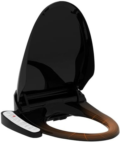 YU YUSING Siège de Toilette Intelligent Bidet avec Buse, Bidet Chauffant, avec Système d'Abaissement Automatique, Pression d'Eau Réglable, Séchage à l'Air Chaud, Noir