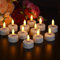 EXTSUD 12 Pack Flameless LED Tea Lights Candles with Timer, Battery Operated Led Candles for Home Decor, Christmas, Wedding, Blanc