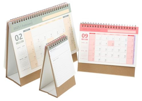 3 Stück Büroschreibtischkalender aus Papier für Planung und Termine