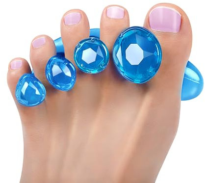Tech Love Gel Toe Separators 1 Pair No Storage Box, Toe Spacers for Restoring Toes to Original Shape, Bunion Correctors for Women to Relax Toes, Yoga Practice, Bunion Relief, Hammer Toes, Blue