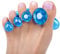 Tech Love Gel Toe Separators 1 Pair No Storage Box, Toe Spacers for Restoring Toes to Original Shape, Bunion Correctors for Women to Relax Toes, Yoga Practice, Bunion Relief, Hammer Toes, Blue