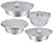 Pentole usa e getta 4pcs, 1, 1/2.1/3.1/3.8L pentole in alluminio con coperchi, foglio di alluminio resistente al calore/resistente a freddo tono usa e getta con per cottura alla griglia del forno