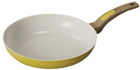Cooksmart Signature Bratpfanne, 28 cm, Marigold-Antihaft-Pfanne, Aluminiumguss, Keramikbeschichtung, Induktions-, Gas-, Elektro- und Keramikkochfeld, spülmaschinenfest, mit Filz-Pfannenschutz