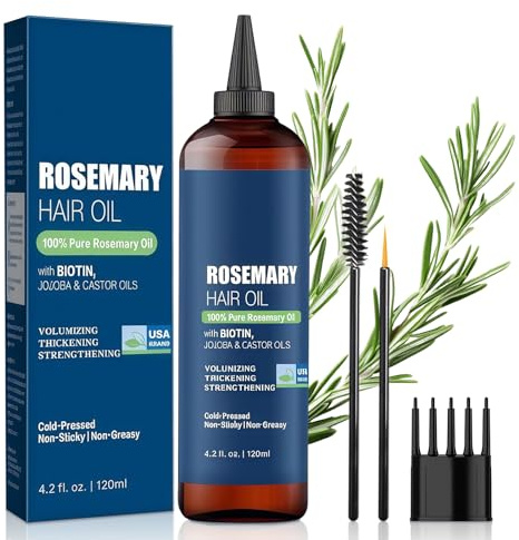 120ml Rosmarinöl Haare,Nährendes Haaröl,Stärkt die Haarwurzeln,dicker und voller erscheinen,Kopfhautpflege,Geeignet für spärliches Haar,für Männer und Frauen geeignet