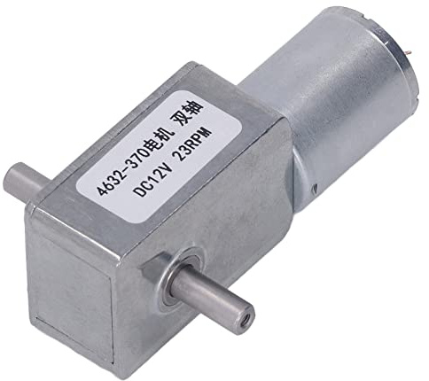 Moteur à engrenages à vis sans fin à double arbre entièrement en métal, 12 V CC, moteur de réduction CC avec arbre de sortie perpendiculaire, micro moteur à engrenages à vis sans f (je l'exprime)
