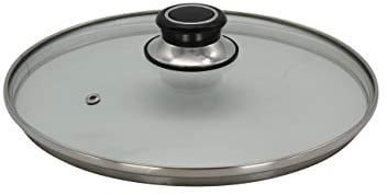 Karl Krüger Glasdeckel Diamant mit Edelstahlschutzrand, Ø 24 cm, Silber-schwarz