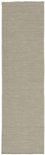 RugVista Handloom flat Teppich, 80 x 300 cm, Hell Grau / Beige | Kelim, Rechteckig, Mittlerer Stapel, Nur chemische Reinigung, Wohnzimmer, Esszimmer, Schlafzimmer, Diele
