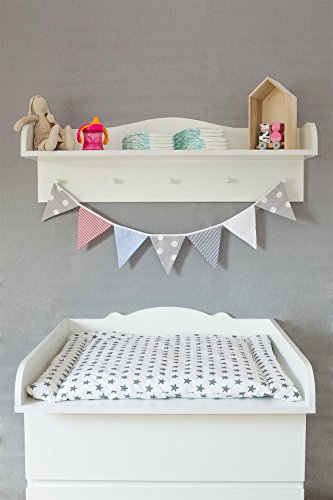 KraftKids Hängeregal weiß Wandregal für Wickeltisch Kommode