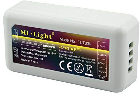 LIGHTEU, Miboxer 2.4GHz LED Controller monocolore WiFi Controllo remoto-Luminosità dimmerabile, fut036