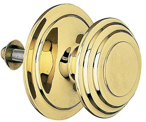 Amig - Bouton de porte | Fabriqué en laiton | Poignée : Ø76 mm | Or | Solide | Résistant au frottement, à la rouille et à la corrosion