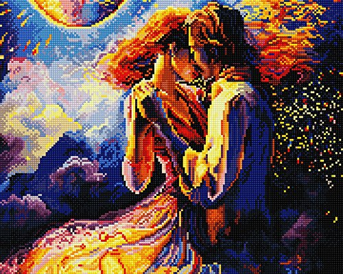 GMMH Diamond Vollbedeckung mit Holzrahmen Painting Set Bild 40 x 50 Diamant Malerei Stickerei Handarbeit Basteln Mosaik Steine Blumen Korb Haus am Bach (GJ612)