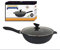 DG BAVARIA Art.120001 Batteria 6 PZ. Padella in Pietra Nero Coperchio di Vetro